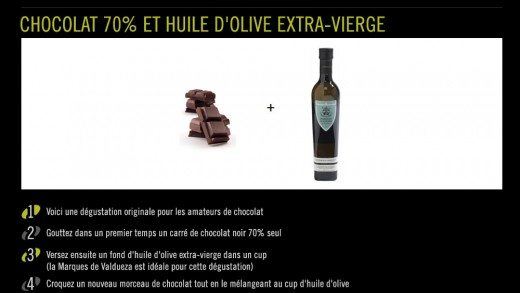 Chocolat 70% et huile d'olive extra-vierge